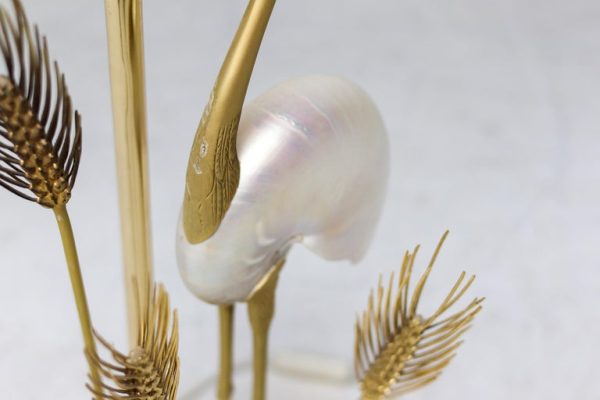 Monumental Gilt Brass Crane or Egret Floor Lamp by Antonio Pavia - Image 10