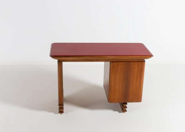 Italian Carved Walnut and Rosewood Desk with Matching Chair, 1960 - Image 8