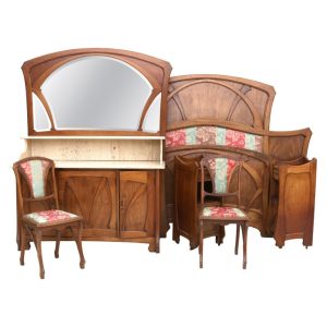 Art Nouveau Bedroom Suite Attr. to Gustave Serrurier-Bovy, Belgium, circa 1900