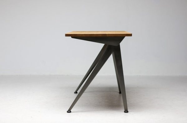 Jean Prouvé Compass Direction Desk Limited RAW Steel and Natural Oak by Vitra - Image 3
