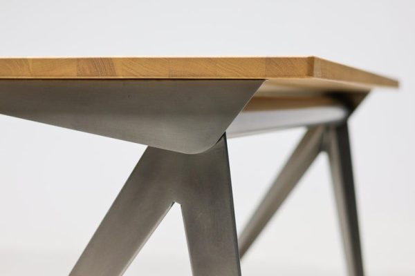 Jean Prouvé Compass Direction Desk Limited RAW Steel and Natural Oak by Vitra - Image 4