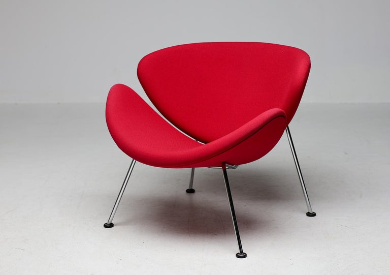 Mid Century Modern Red Orange Slice Chair by Pierre Paulin - Image 5