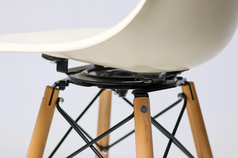 Pair of Herman Miller White Fiberglass Charles & Ray Eames "PSW" Barstools - Image 10