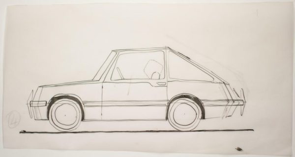 Original Car Design Drawing by Gio Ponti for Touring Carrozzeria Milan, 1952 - Image 3