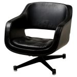 Black Leather Lounge Chair by Olli Mannermaa for Finnart Ab