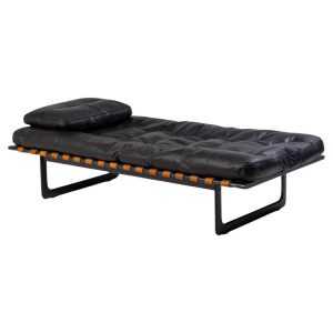 Zanotta "Grand Italia" Black Leather Daybed by De Pas, D'Urbino & Lomazzi