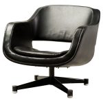 Black Leather Lounge Chair by Olli Mannermaa for Finnart Ab, Finland, 1970