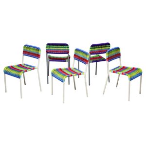 Set of Five IKEA Färgglad Children’s Chairs