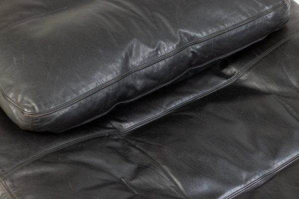 Zanotta "Grand Italia" Black Leather Daybed by De Pas, D'Urbino & Lomazzi - Image 7