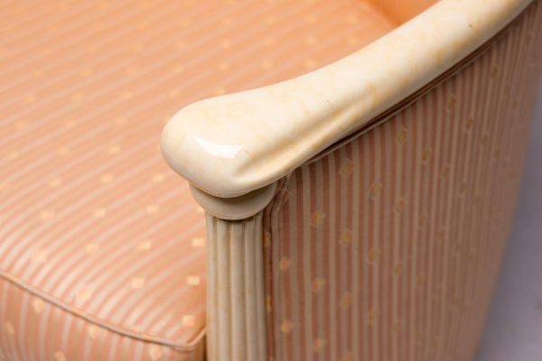 Fine Art Deco Bergère Club Chair Hollywood Recency Style Damask - Image 3