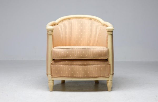Fine Art Deco Bergère Club Chair Hollywood Recency Style Damask - Image 14