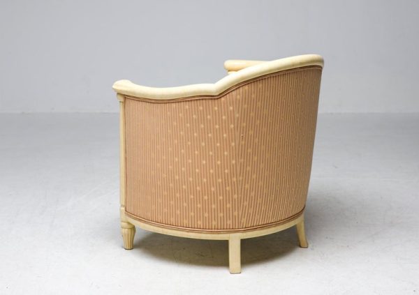 Fine Art Deco Bergère Club Chair Hollywood Recency Style Damask - Image 8