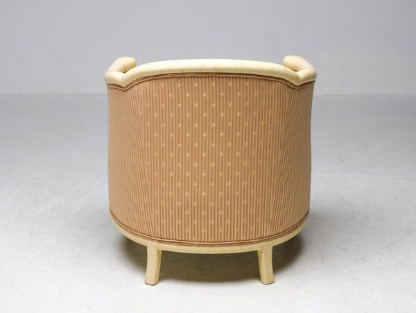 Fine Art Deco Bergère Club Chair Hollywood Recency Style Damask - Image 9