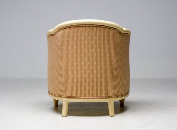 Fine Art Deco Bergère Club Chair Hollywood Recency Style Damask - Image 10