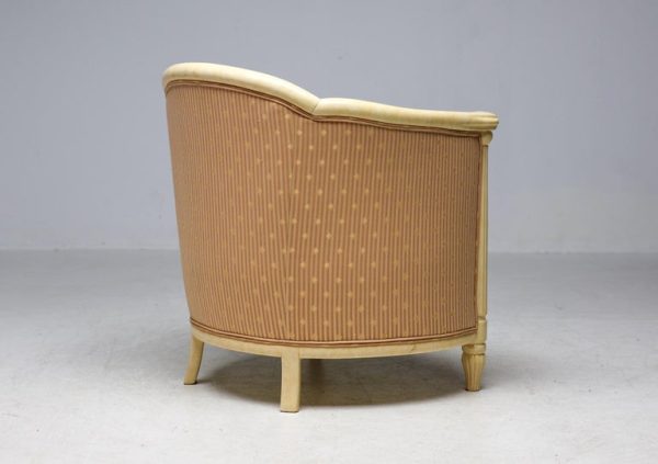 Fine Art Deco Bergère Club Chair Hollywood Recency Style Damask - Image 12