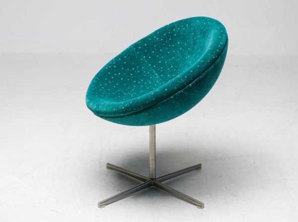 Unique Tramontana Jade and Ember Velvet Verner Panton C1 Chairs - Image 12