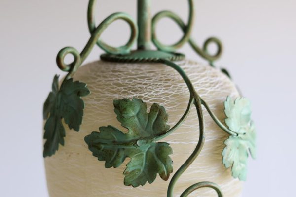 Art Nouveau Wrought Iron Grape Leaves Pendant - Image 3