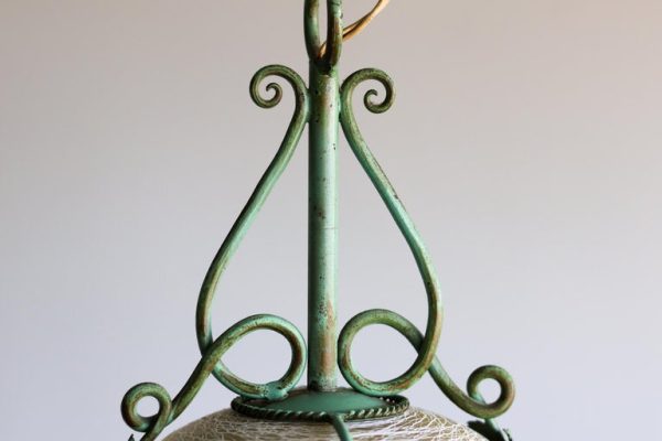 Art Nouveau Wrought Iron Grape Leaves Pendant - Image 7
