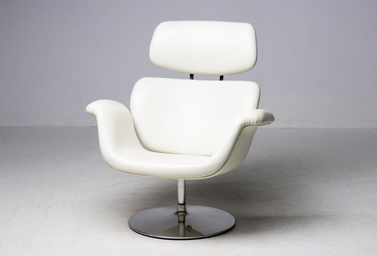 Artifort Tulip F545 Lounge Chair by Pierre Paulin, White Leather - Image 14