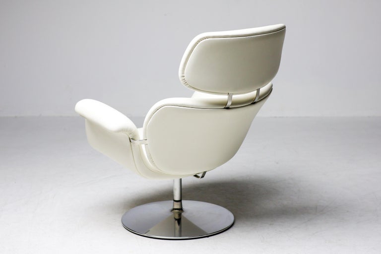 Artifort Tulip F545 Lounge Chair by Pierre Paulin, White Leather - Image 6
