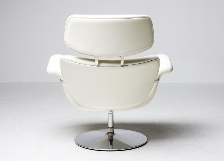 Artifort Tulip F545 Lounge Chair by Pierre Paulin, White Leather - Image 8