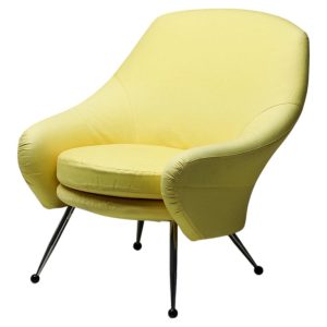 Marco Zanuso Martingala Chair – Vivid Yellow Cotton Upholstery