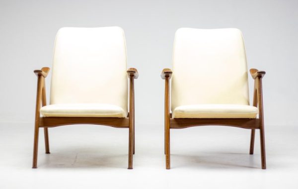 Exceptional Pair of Louis Van Teeffelen Walnut Lounge Chairs - Image 3