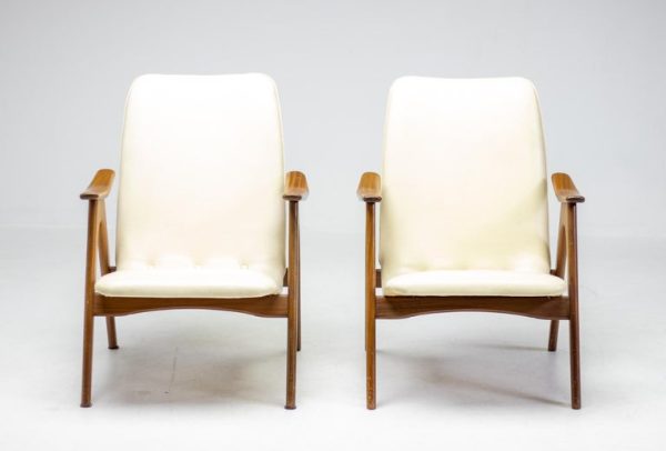 Exceptional Pair of Louis Van Teeffelen Walnut Lounge Chairs - Image 10