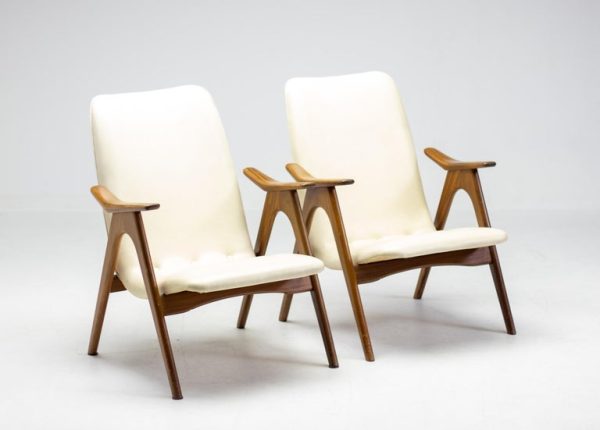Exceptional Pair of Louis Van Teeffelen Walnut Lounge Chairs - Image 2