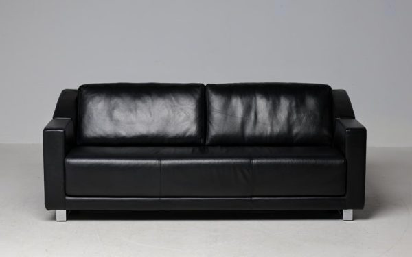 Rolf Benz Model 350 Black Leather Sofa - Image 12