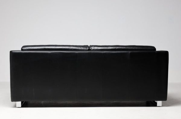 Rolf Benz Model 350 Black Leather Sofa - Image 10