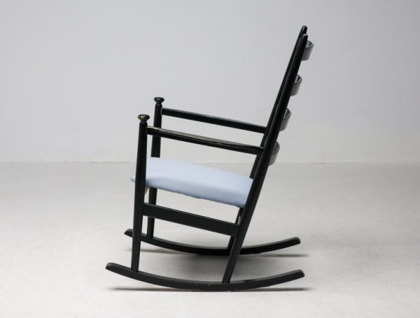 Black Beech Rocking Chair by Niels Eilersen, Denmark, 1960s - Image 5