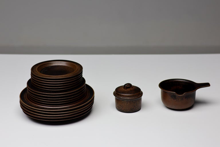 19-Piece Arabia Ruska Set – 1970s Finnish Earth & Fire - Image 2