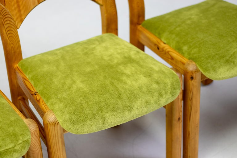 Set of Six Scandinavian Moss and Pine Dining Chairs - Image 6