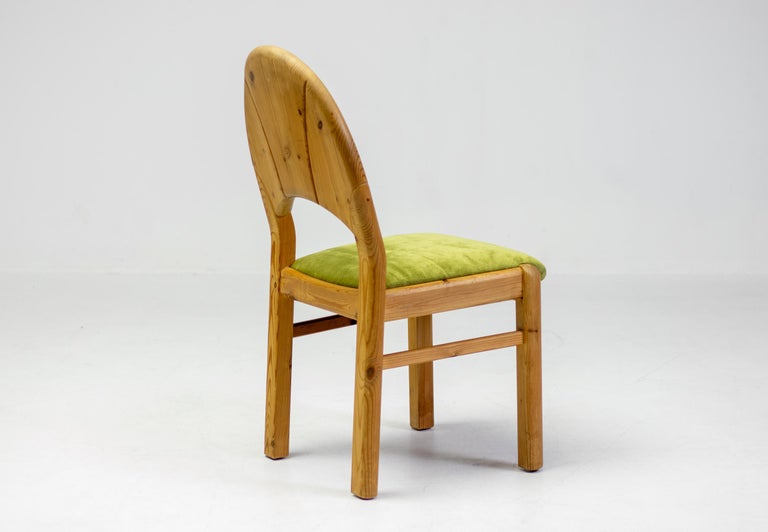 Set of Six Scandinavian Moss and Pine Dining Chairs - Image 7