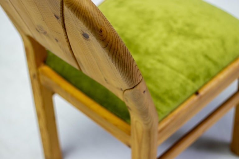 Set of Six Scandinavian Moss and Pine Dining Chairs - Image 8