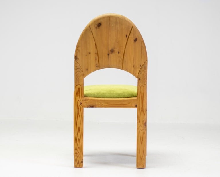 Set of Six Scandinavian Moss and Pine Dining Chairs - Image 9