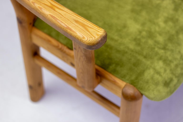Set of Six Scandinavian Moss and Pine Dining Chairs - Image 10