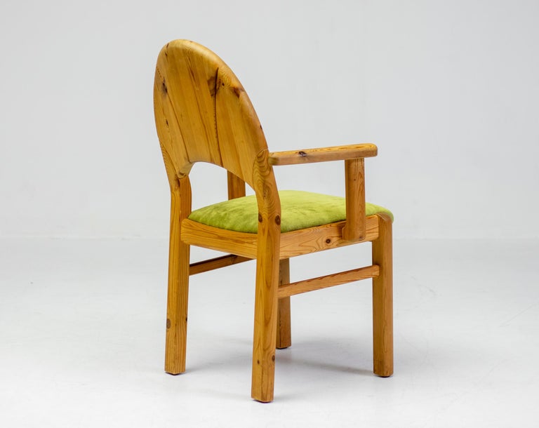 Set of Six Scandinavian Moss and Pine Dining Chairs - Image 11