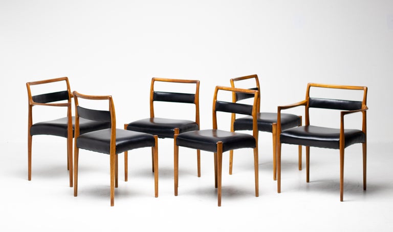 Rare Set of 6 Dining Chairs by Kai Kristiansen for Oddense, Denmark, 1960 - Image 20