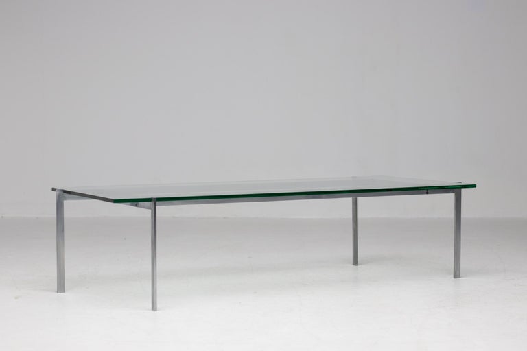 Architectural Rectangular Coffee Table in Steel and Glass - Image 3