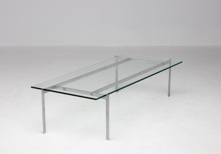 Architectural Rectangular Coffee Table in Steel and Glass - Image 6