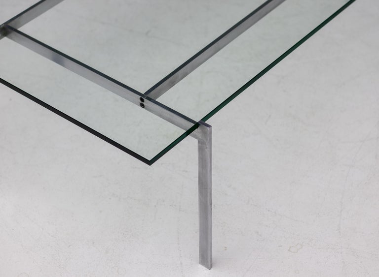 Architectural Rectangular Coffee Table in Steel and Glass - Image 7