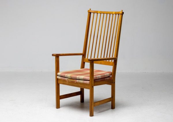 Yngve Ekström Oregon Pine High Back Arm Chair for Swedese, Sweden, 1950s - Image 2