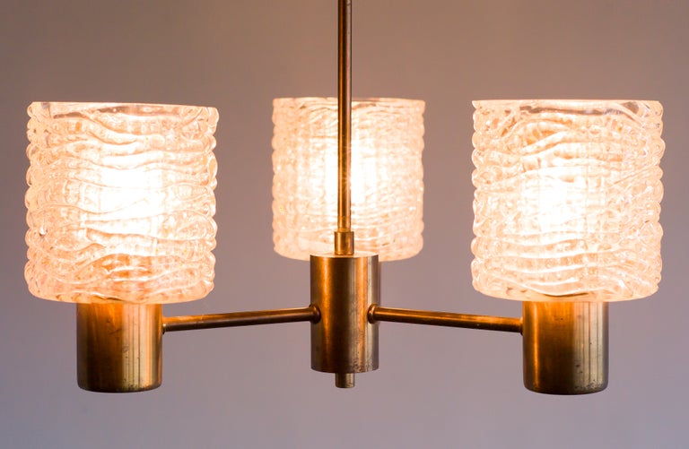 Chandelier with Crystal and Amber Glass Shades by Carl Fagerlund for Orrefors - Image 7