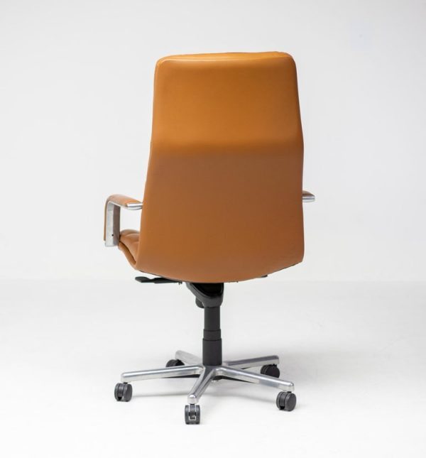 Geoffrey Harcourt for Artifort Cognac Leather Tilt & Swivel Executive Chair - Image 6