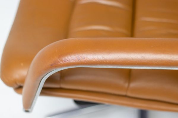 Geoffrey Harcourt for Artifort Cognac Leather Tilt & Swivel Executive Chair - Image 7