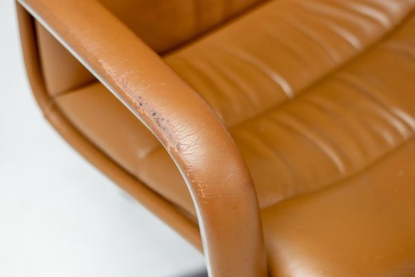Geoffrey Harcourt for Artifort Cognac Leather Tilt & Swivel Executive Chair - Image 8