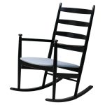 Black Beech Rocking Chair by Niels Eilersen, Denmark, 1960s