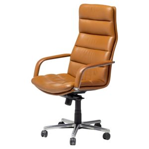 Geoffrey Harcourt for Artifort Cognac Leather Tilt & Swivel Executive Chair